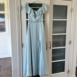 Marilee Madeline Gardner chiffon dress, size 6, Robin’s nest blue